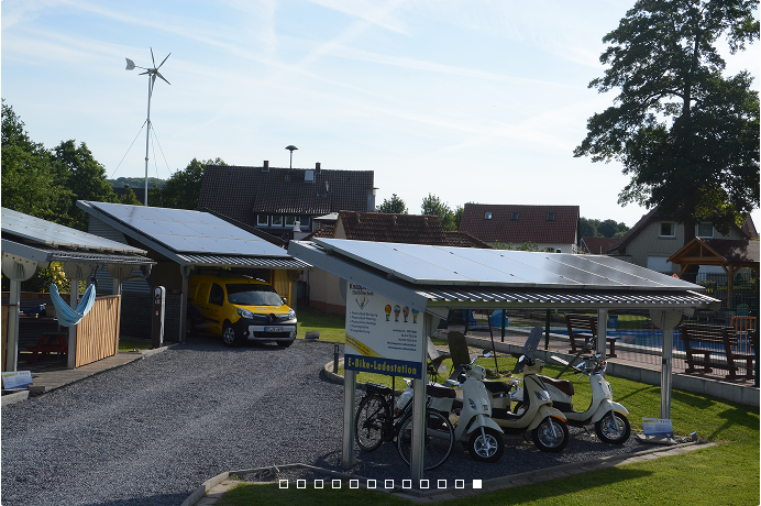 Energiepark - Ansicht mit Solar-CarPorts